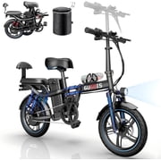 16" 750W Peak Electric Bike for Adults, 48V 15Ah Removable Battery Electric Bicycle, One-Piece Tire Folding Ebike, Max.20mph & 45 Miles Electric Commuter City B