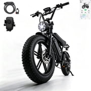 Electric Bike for Adults, 20" x 4  Fat Tire Electric Bicycle, 1500W Peak Motor 60 Miles, 48V 15Ah Removable Battery & 7 Speed Electric Mountain Bike , UL2849