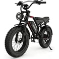 thumbnail image 1 of Electric Bike for Adults, 2000W Peak Motor 20"x4.0" Fat Tire Bicycle, 48V 23Ah Removable Battery 80 Miles, 34MPH High Speed Mountain Ebike with Dual Hydraulic Brakes & Full Suspension, and 7-Speed, 1 of 8