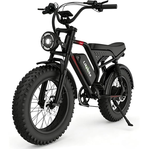 Electric Bike for Adults, 2000W Peak Motor 20"x4.0" Fat Tire Bicycle, 48V 23Ah Removable Battery 80 Miles, 34MPH High Speed Mountain Ebike with Dual Hydraulic Brakes & Full Suspension, and 7-Speed