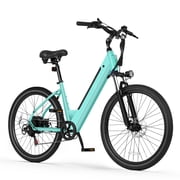 Qlife Electric Bike for Adults,28MPH,1200W Peak Motor 26 Ebike,7-Speed Upgrade 2.0 Electric Bicycle with Front Suspension,White
