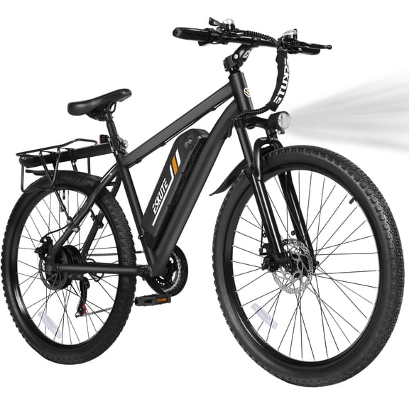 ESKUTE M200P Electric Bike for Adults, 21-Speed Gear 27.5" Mountain Ebike, 750W Motor 20MPH, 48V 13Ah, with NFC Unlock, Step Over E-Bicycle, Black with Fender & Rack & Lock, UL2849 Class 2