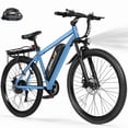 thumbnail image 1 of ESKUTE M200P Electric Bike for Adults, 21-Speed Gear 27.5" Mountain Ebike, 750W Motor 20MPH, 48V 13Ah, NFC Unlock, Step Over E-Bicycle, Blue with Fender & Rack and Lock, UL2849, 1 of 6