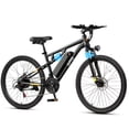 thumbnail image 1 of Qlife Electric Bike for Adults - 21-Speed Mountain Lightweight Ebike with Peak 750W 20MPH Brushless Motor, 26X2.1 Full Suspension Tire Step Over E-MTB (Black), 1 of 3