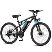 Qlife Electric Bike for Adults - 21-Speed Mountain Lightweight Ebike with Peak 750W 20MPH Brushless Motor, 26X2.1 Full Suspension Tire Step Over E-MTB Black