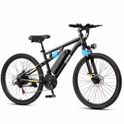 Qlife Racer Ultra Electric Bike for Adults 21-Speed Mountain Lightweight Ebike with 350W Max 28MPH Brushless Motor, 26" Step Over E-MTB, 48V 7.8Ah Removable Battery e-BikeBlack