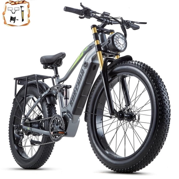 Electric Bike for Adults 26'', 1500W E-Mountain Bike 48V 20Ah UL2849 Removable Battery,Fat Tire Ebike up to 30MPH Off Road Beach Snow Electric Bicycles Full Suspension & Dual Hydraulic Disc Brakes
