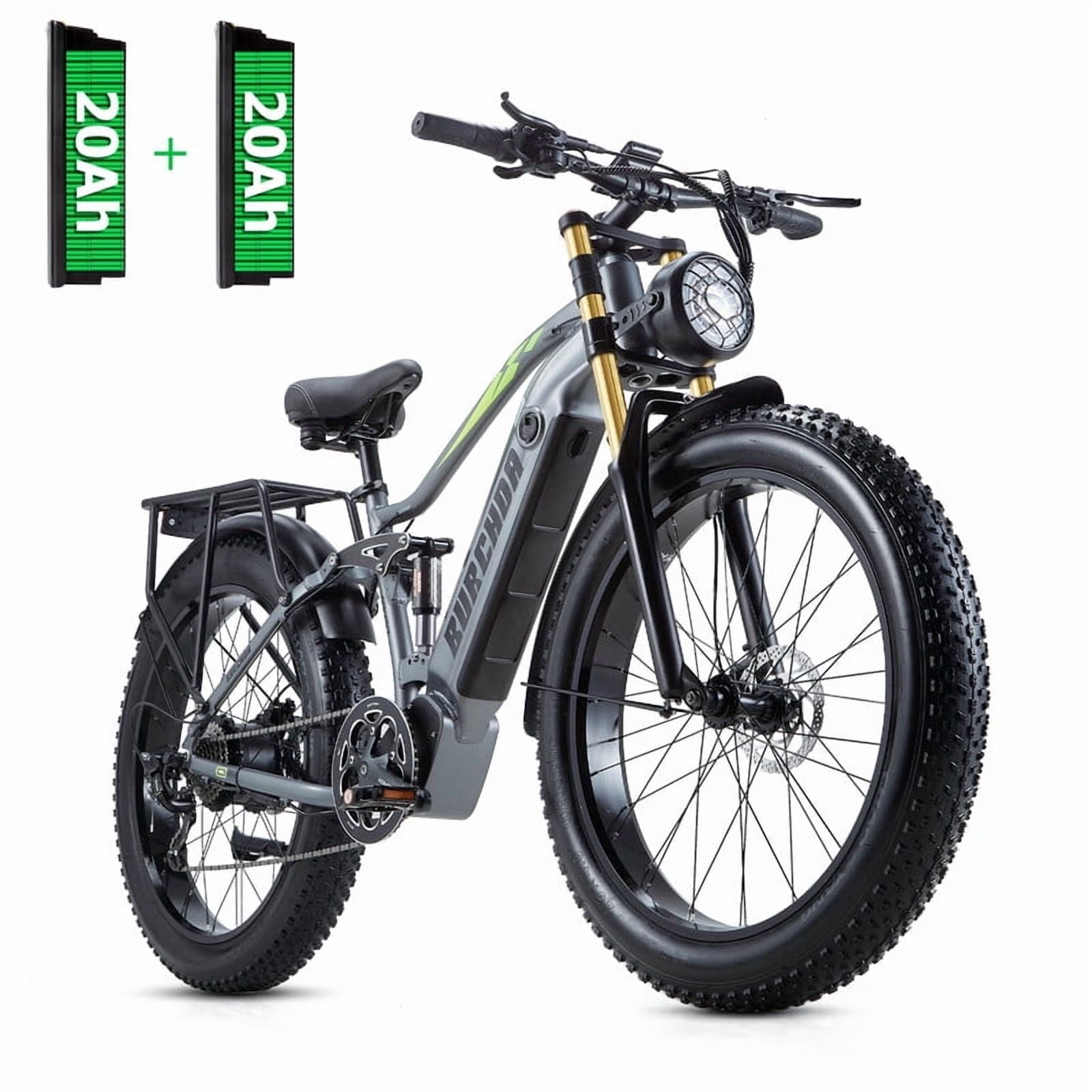 Electric Bike for Adults 26'', 1500W E-Mountain Bike 48V 40Ah UL2849 Removable Battery,Fat Tire Ebike up to 30MPH Off Road Beach Snow Electric Bicycles Full Suspension & Dual Hydraulic Disc Brakes