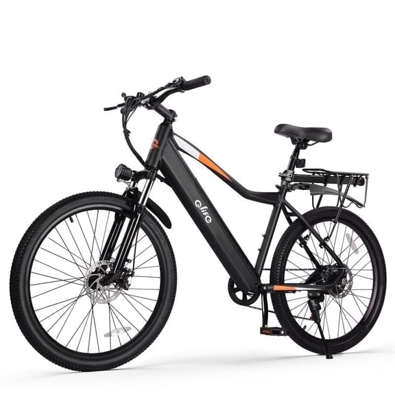 Qlife Electric Bike for Adults 26" Ebike with 2.1" Tire, Peak 750W Motor Ebikes with 7/21 Speed Mountain Bicycle 22MPH (Black) with Fender & Rear Rack
