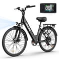 thumbnail image 1 of Electric Bike for Adults 26" Step-Through, Electric Commuter Bikes with 48V10.4Ah Removable Battery, 750W Peak Motor, Electric Cruiser Bike with 60-Mile Max & 20MPH, Front Suspension &7-Speed-BLACK, 1 of 11