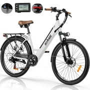 Actbest Electric Bike for Adults, 26 inch Step Thru Electric Bicycle, 22Mph Peak 750W Brushless Motor Ebike, with 7 Speed, Up to 50 Miles,UL2849 White