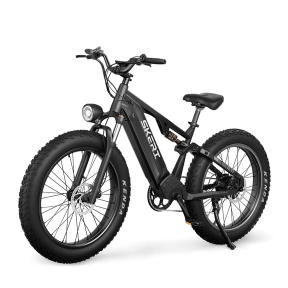 Skeri 750W Electric Bike for Adults, 26” x 4” Fat Tire Full Suspension E-Mountain Bikes, 48V 13Ah Battery UL2846