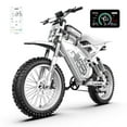 thumbnail image 1 of Electric Bike for Adults 3000W, 52V 40Ah Long Range E-Bike, 85 Miles Fat Tire Electric Mountain Bicycle, 20"x4" Electric Dirt Bike, Full Suspension 7-Speed Shimano, Off-Road Ebike, UL2849, White, 1 of 10