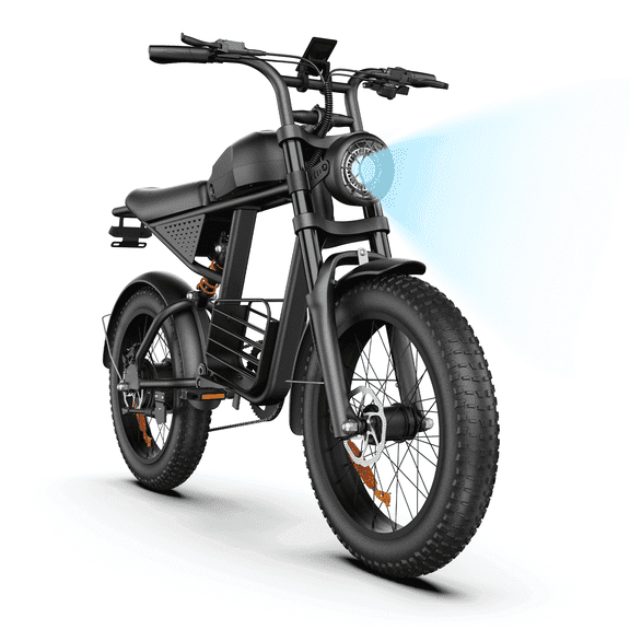 Electric Bike for Adults, Peak 1000W Dirt Bike, 48V 15.6Ah EBike, Electric Motorcycle, 20" Fat Tire Off-Road Bike, All Terrain for Mountains, Snow, Sand,