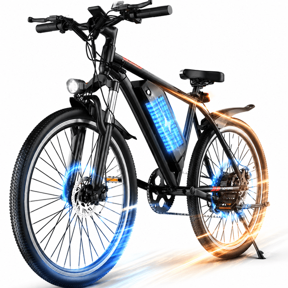 Electric Bike for Adults, 350W 26" Folding E-Bike, Electric Mountain Bike, Removable Battery, Up to 22 MPH, 30–45 Mile Pedal-Assist Range, 7-Speed, APP Control