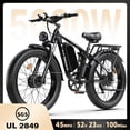 thumbnail image 1 of FENGQS 5000W Electric Bike for Adults, 52V 1196Wh Battery, 26"x4" Fat Tyre, Dual Hydraulic Disc Brake, Dual Motor Ebike, Full Suspension, 45MPH 100 Miles Maximum Range, UL 2849, Black, 1 of 6
