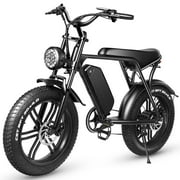 Electric Bike for Adults with 48V 15Ah Removable Battery, 31 Miles Max Speed Pedal Assist Ebike, 20'' 750W Snow Beach Mountain E-Bike Urban Commuter Electric Bicycle（Black）