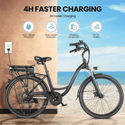 Electric Bike for Adults, 48V 500Wh EBike, UP to 60 Miles, Removable Battery, 3H Fast-Charge, 26" Commuter Electric Bicycles, 7-Speed, LCD Digital Display, Suspension Fork, Cruise Control