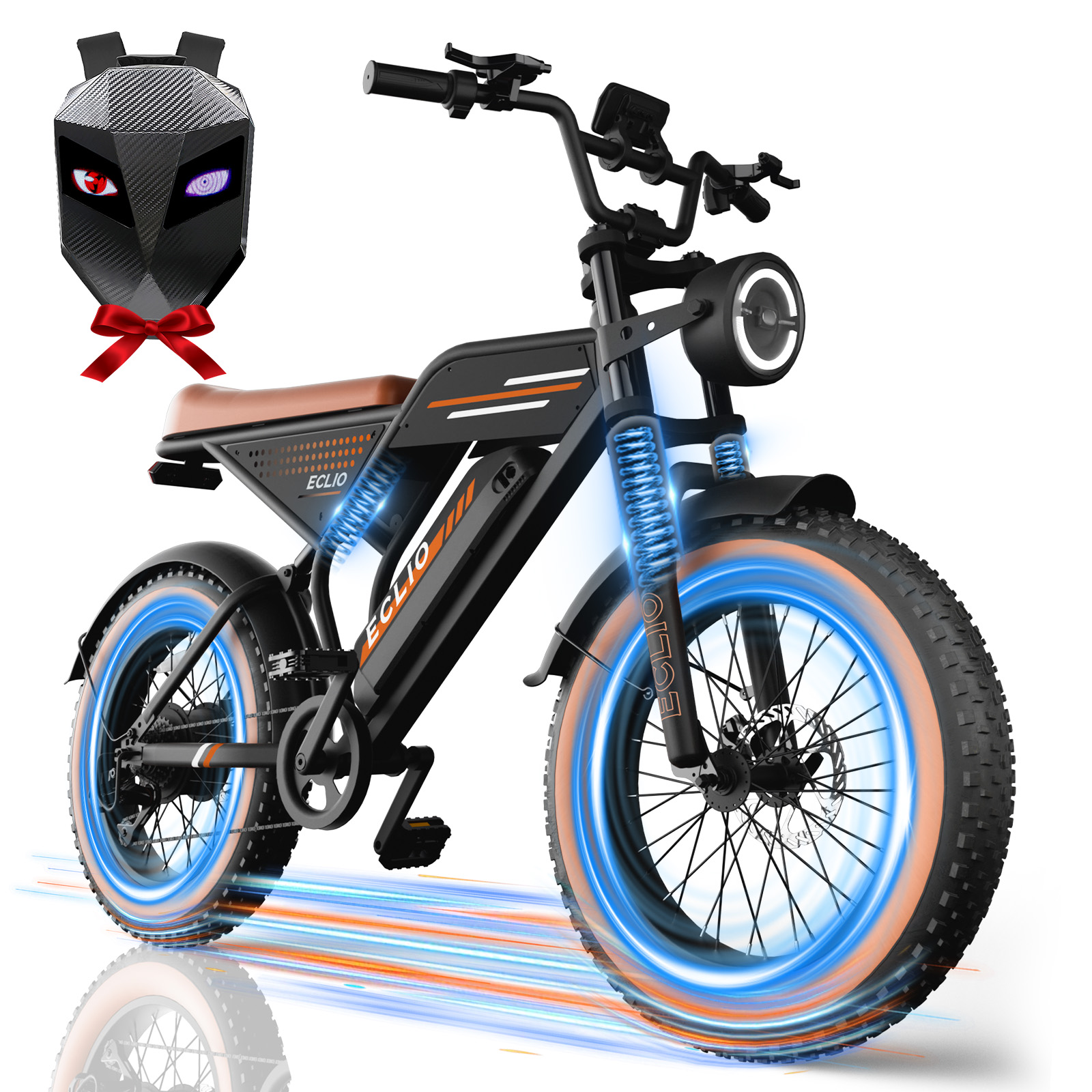 Electric Bike for Adults, 500W Motor 20MPH, 48V 13Ah Battery 40-65Miles Ebike Moped Style, 20*4.0'' Fat Tire Electric Dirt Bike, Off Road Electric Bicycle with Full Suspension and 7-Speed