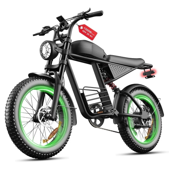 Electric Bike for Adults,750W Motor 1500W Peak,Top Speed 30MPH, Max 55miles,20"4.0" Fat Tires,48V 20Ah Battery,UL 2849,Fit for 18+