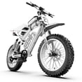 thumbnail image 1 of Electric Bike for Adults, Class 2 20 MPH, 3000W Motor, 52V 40Ah 2080Wh Battery, 20 x 4 Inch Fat Tires, Full Suspension, Shimano 7-Speed, UL2849, White, 1 of 11