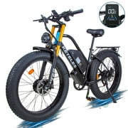 Electric Bike for Adults Ebike with 48V 23AH Removable Battery, 26" Fat Tire Electric Mountain Bike Electric Bicycle Lockable Suspension Fork E-Bbike Color LED Display