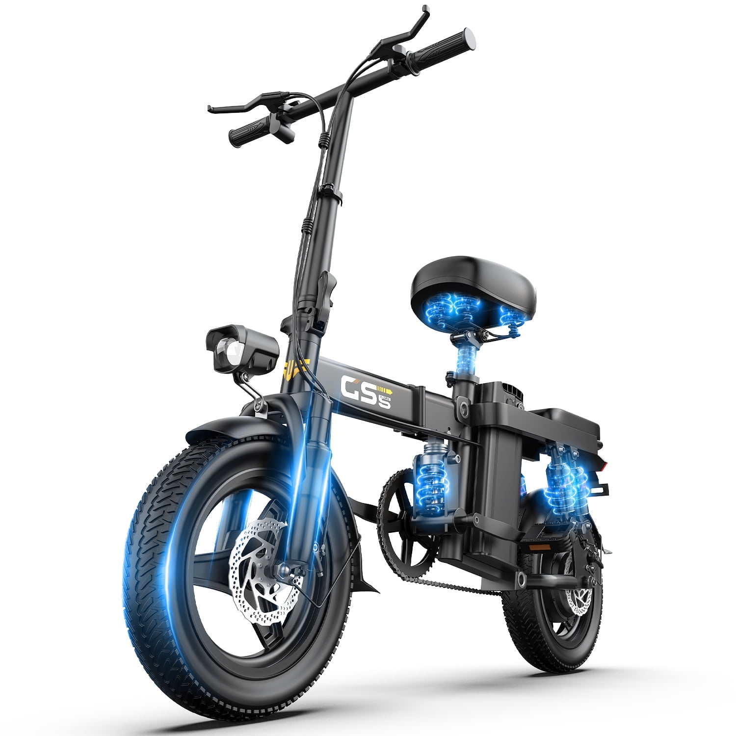 Electric Bike for Adults, Ebike, Electric Bicycle with 720WH Removable Battery,14" Folding Ebike, 20MPH,35+ Miles,750W Peak Motor,Full Shock Absorption,UL 2849,Commuting Mini E Bikes