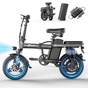 Electric Bike for Adults, Electric Bicycle with 48V Removable Battery,14" Folding Ebike, 20MPH,30+ MilesMAX,500W High Motor,Multi-Shock Absorption,UL 2849,Commuting Mini E Bikes,Ages 16+