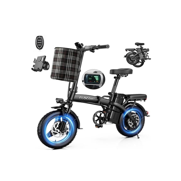 Electric Bike for Adults Teens, 550W Motor, 23MPH 3-Level Pedals Assist, 48V Removable Battery, 14" Commuter E-Bike, Dual Disc Brakes,with Phone Holder&Remote Control Anti-Theft