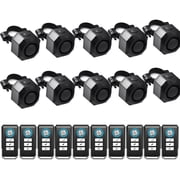 Electric Bike Alarm with Remote Control 10 Pack, IP54 Motorcycle Anti-Theft Security System USB Rechargeable, Volume and Sensitivity Adjustable