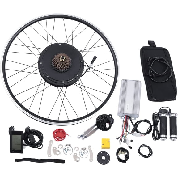 Electric Bike Conversion Kit 28" Rear Wheel 1500W Rear Wheel EBike Conversion Kit w/ LCD Display, 48V Brushless & Gearless 205 Series Wheel Motor