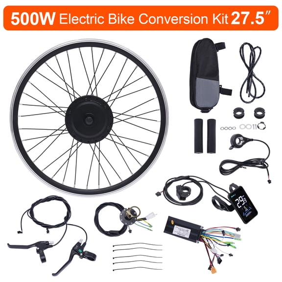 Electric Bike Conversion Kit, 36V 500W 27.5" Front Wheel Hub Motor with LCD Display, E-Bike Conversion Kit for Mountain/City Bikes
