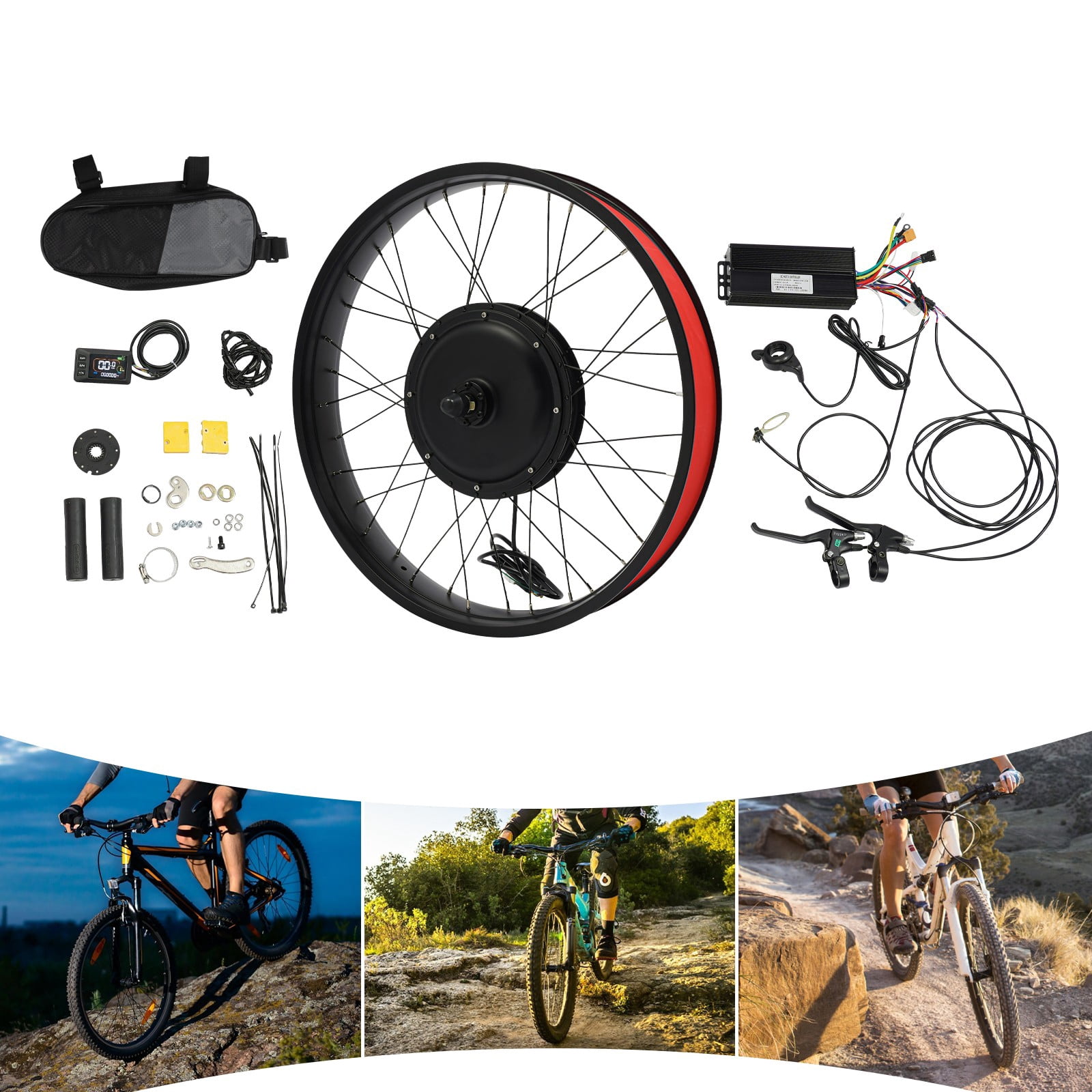 Conversion Kit Wheel Electric Bike Conversion Kit, E-Bike Conversion Kit with LCD Display ...