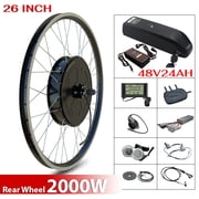 Electric Bike Conversion Kit with Battery, 48V 2000W 26 Rear Wheel, 48V 24Ah Lithium Battery, LCD Display PAS Waterproof