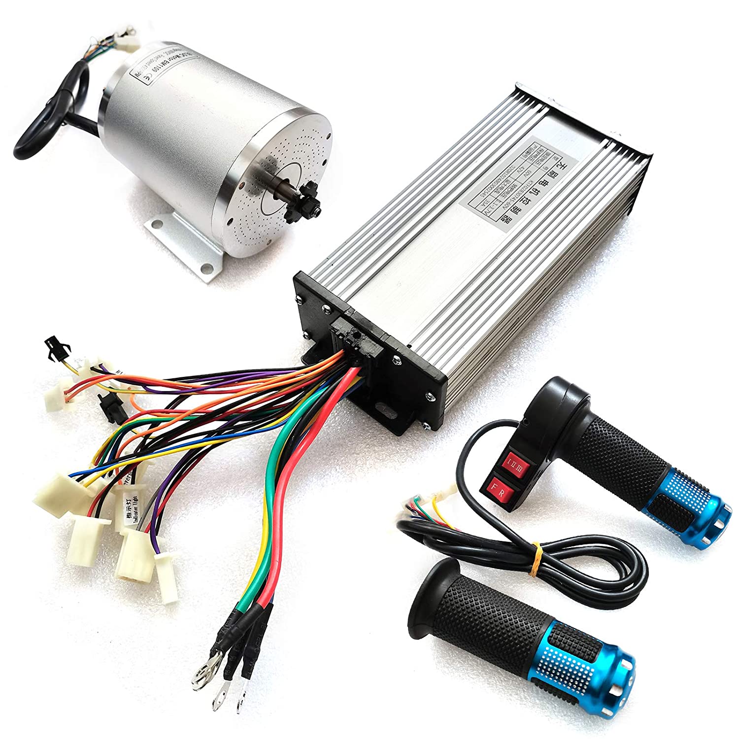 Electric Bike Conversion Motor Kit 2000w 60v Brushless Dc Motor BLDC Engine Kit with Controller Throttle for Electric Scooters Small Electric Motorcycles Mini Electric Cars DIY(4300rpm)