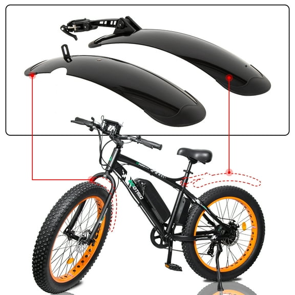 Electric Bike Fenders for ECOTRIC 26" Fat Tire Mountain Electric e-Bike Bicycle (FAT26S900USB-BL/MB/O,ROCKET26-BL/MB)