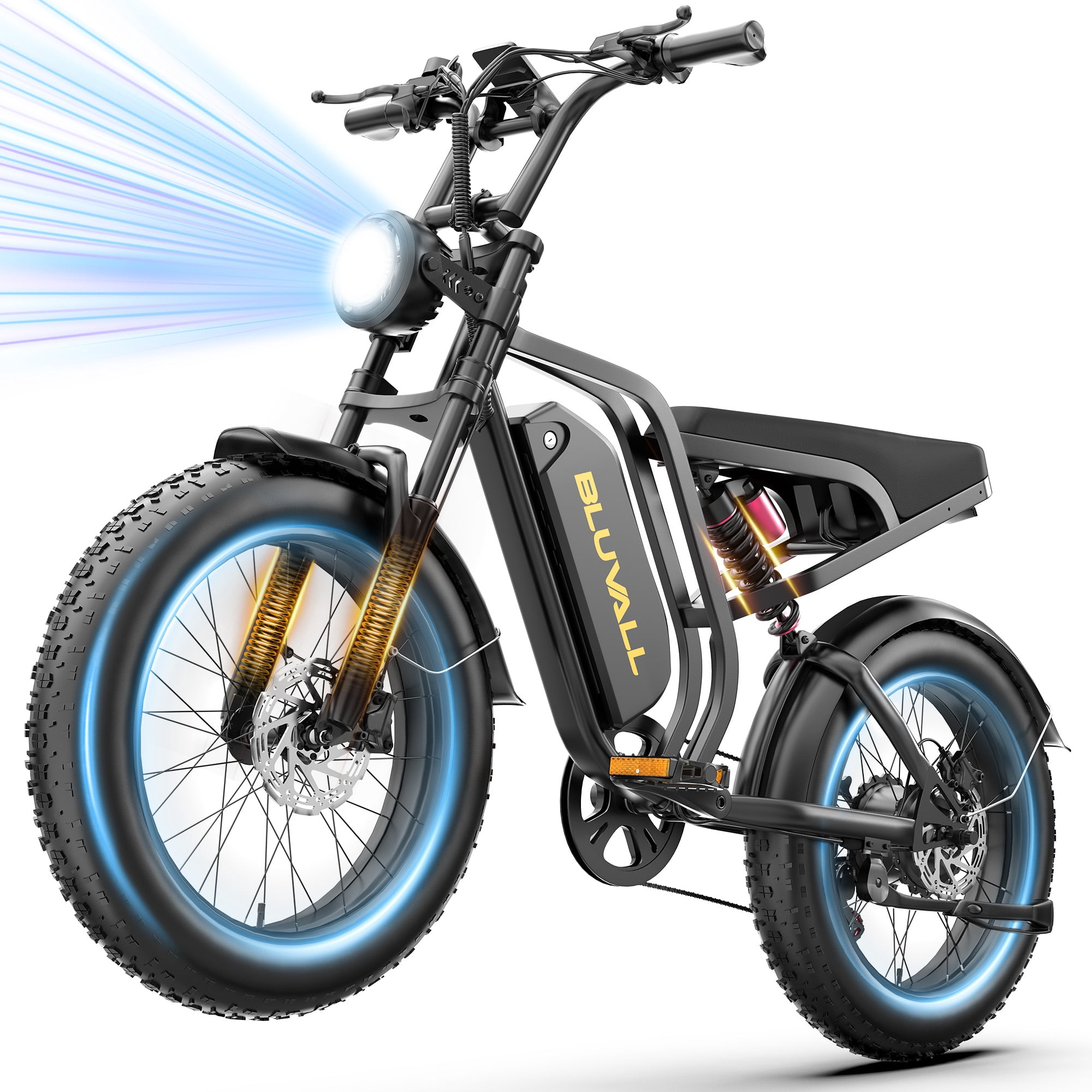 Pro SU8 48V Electric Bike For Adult, Peak 750W 28Mph 20" Fat Tire E-Mountain Bikes,20Ah Ebike for Adults, Full Suspension Hydraulic Brakes UL2849
