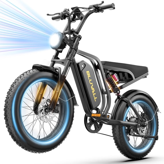 Pro SU8 48V Electric Bike For Adult, Peak 750W 28Mph 20" Fat Tire E-Mountain Bikes,20Ah Ebike for Adults, Full Suspension Hydraulic Brakes UL2849