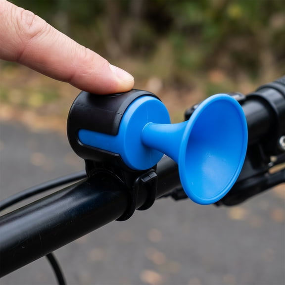 Electric Bike Horn 120dB Loud IPX4 Waterproof Bicycle Bell with Replaceable CR2032 Battery Easy Installation with Rubber Strap Mini ABS Electric Horn for Mountain Bike Ebike Scooter