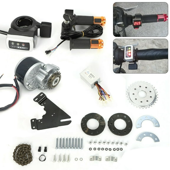 Electric Bike Kit with Bike Engine, Motor, Freewheel Adapter, and Mounting Plate for DIY Conversion, Easy Installation for Bicycle to Electric