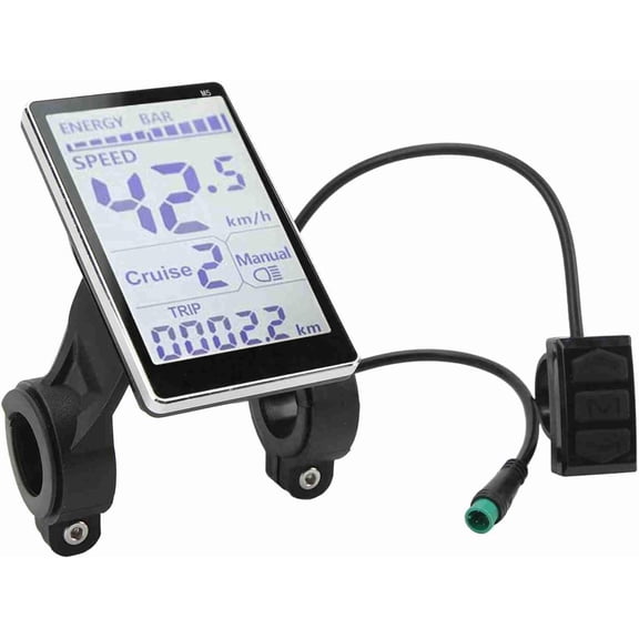 Electric Bike LCD Display Meter, M5 LCD E Bike Display 5 Pin 24V 36V 48V 60V, E Scooter Panel Screen for 31.8mm, 22.2mm Electric Bikes
