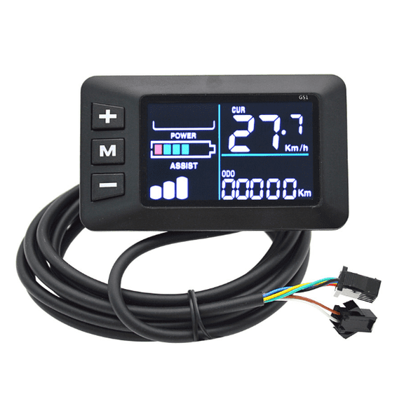 Electric Bike LCD Display Screen for 24V 36V 48V E-Bike  Handlebar Mount ABS Black Screen for Electric Bicycle Components Cycling(1set - L) ﻿