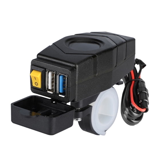 Electric Bike USB Charger Intelligent Fast Charging, Multiple Safety Protections for 22-25mm Handlebars
