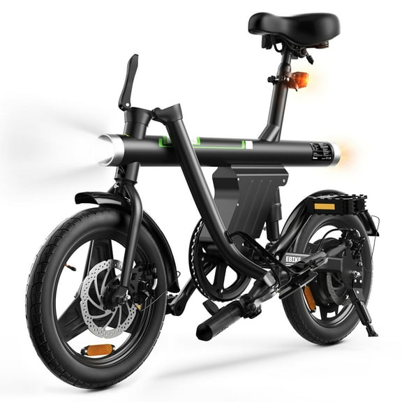 Electric Bike for Adult 500W Motor, 20Mph & 25Miles Max Range, 14" Tire Adult Electric Bicycles with Smart Uphill Function, Black