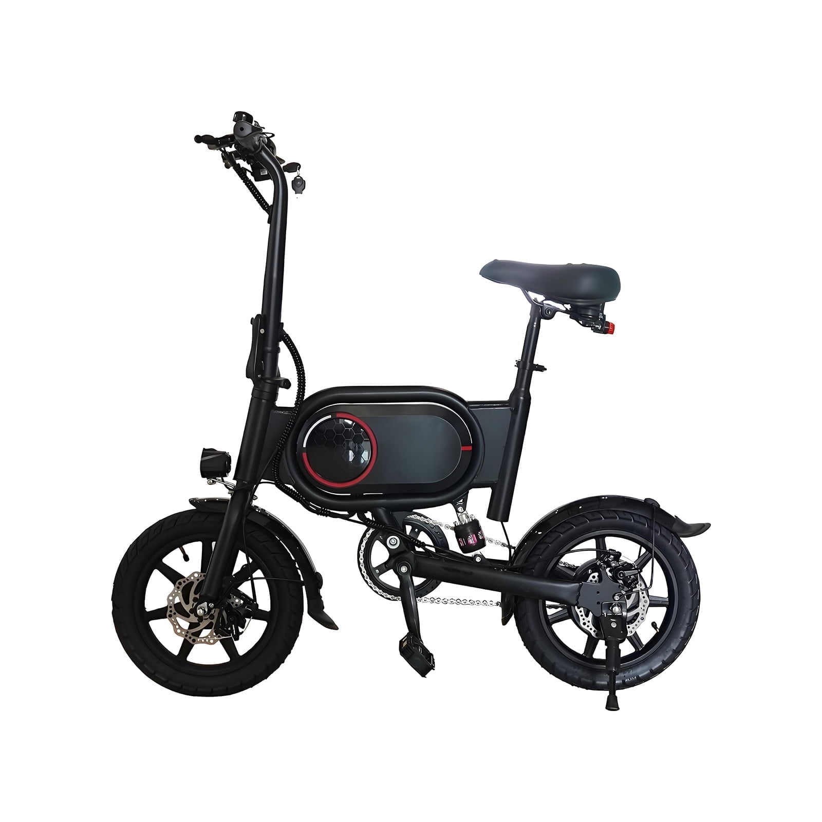 Electric Bike for Adults, 14 inch Tires, 350 W Motor  Dual Disc Brakes 19-22 mi Range Folding Design