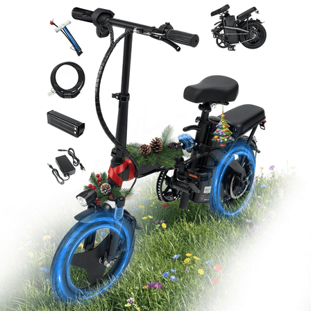 Electric Bike for Adults 20 Mph with Max 30° Uphill,Folding Ebikes 500W Peak Motor,Shock Absorbers Electric Bicycle,48V 10Ah Battery,20Miles PAS Range UL 2849