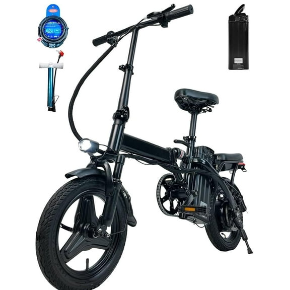 Electric Bike for Adults 20 Mph with Max 15° Uphill,Folding Ebikes 500W Peak Motor,Shock Absorbers Electric Bicycle,48V 12Ah Battery,20Miles PAS Range UL 2849