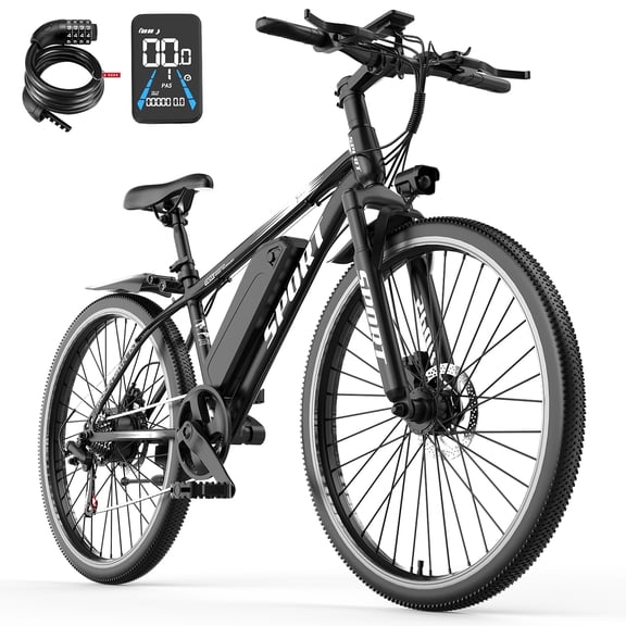 Electric Bike for Adults, 1500W Peak Mountain Ebike with 25 MPH, 65 Miles Range, 7 Speeds, 48V 10Ah Removable Battery 26" Ebike for Commute