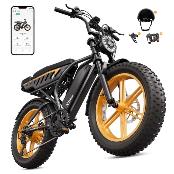 Electric Bike for Adults, 20"x4.0 Fat Tire E-Mountain Bicycle, Peak 1500W Motor 48V 15Ah Removable Battery 7-Speed E-Bike UL2849, LCD Display