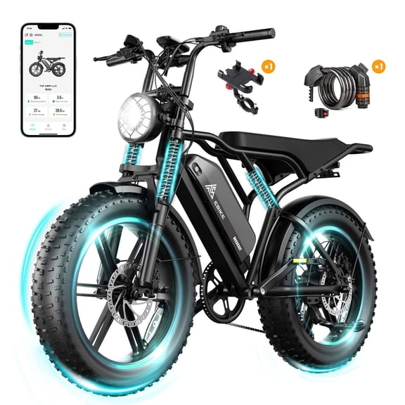 Electric Bike for Adults, 20"x4.0 Fat Tire E-Mountain Bicycle, Peak 1500W Motor 48V 15Ah Removable Battery 7-Speed E-Bike UL2849